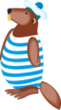 Beaver In Swimsuit Clip Art